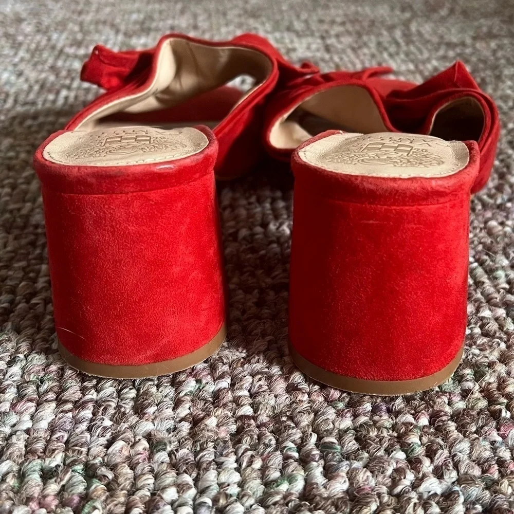 Vince Camuto Red Bow Heeled Slides Size 7.5